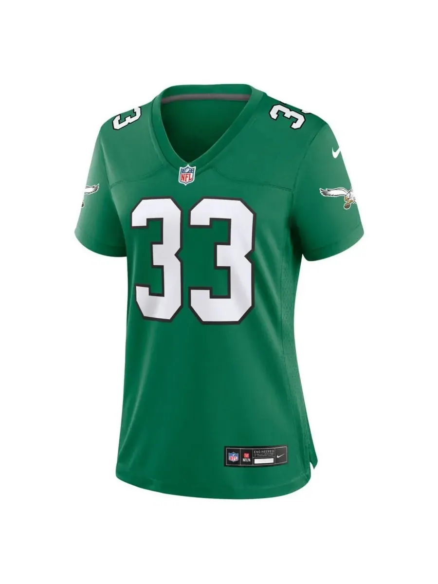 Nike Женская альтернативная игровая футболка Cooper DeJean Kelly Green Philadelphia Eagles — изображение 2 из 3, зеленый