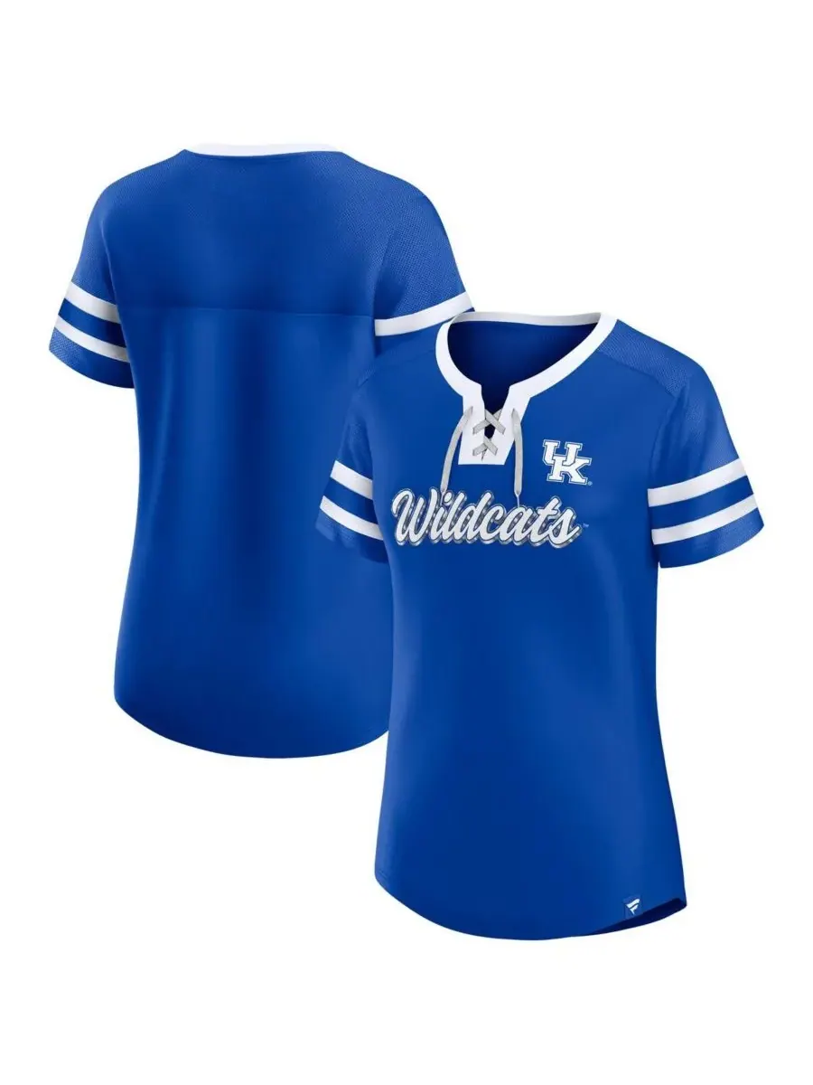 Женская футболка Royal Kentucky Wildcats Iconic Athena на шнуровке Fanatics — изображение 1 из 3, королевский