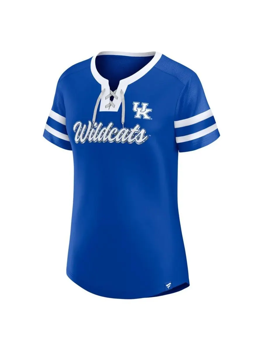 Женская футболка Royal Kentucky Wildcats Iconic Athena на шнуровке Fanatics — изображение 3 из 3, королевский