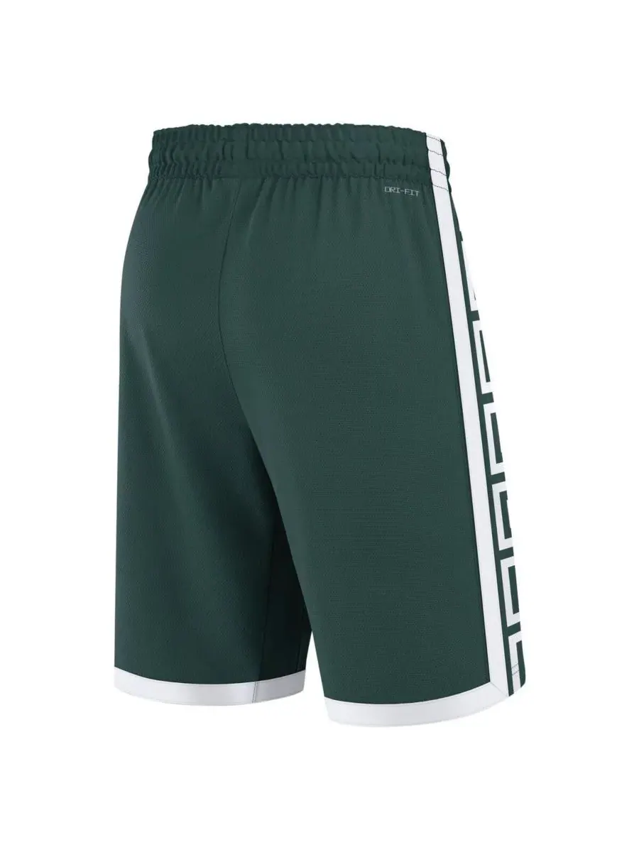 Nike Мужские зеленые баскетбольные шорты Michigan State Spartans Road Replica Performance — изображение 2 из 3, зеленый