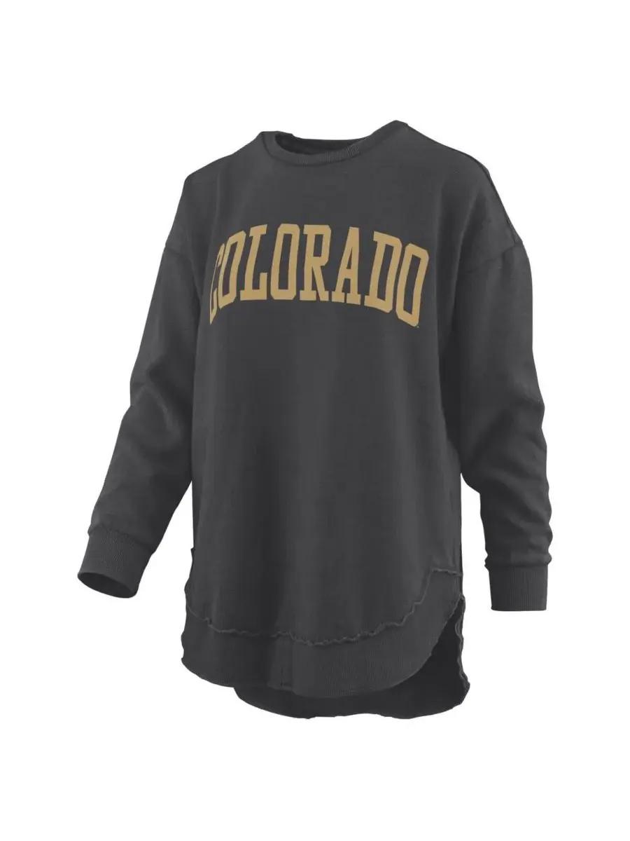 Pressbox Женская черная пончо Colorado Buffaloes меланжевого цвета, винтажная флисовая толстовка с — изображение 2 из 3