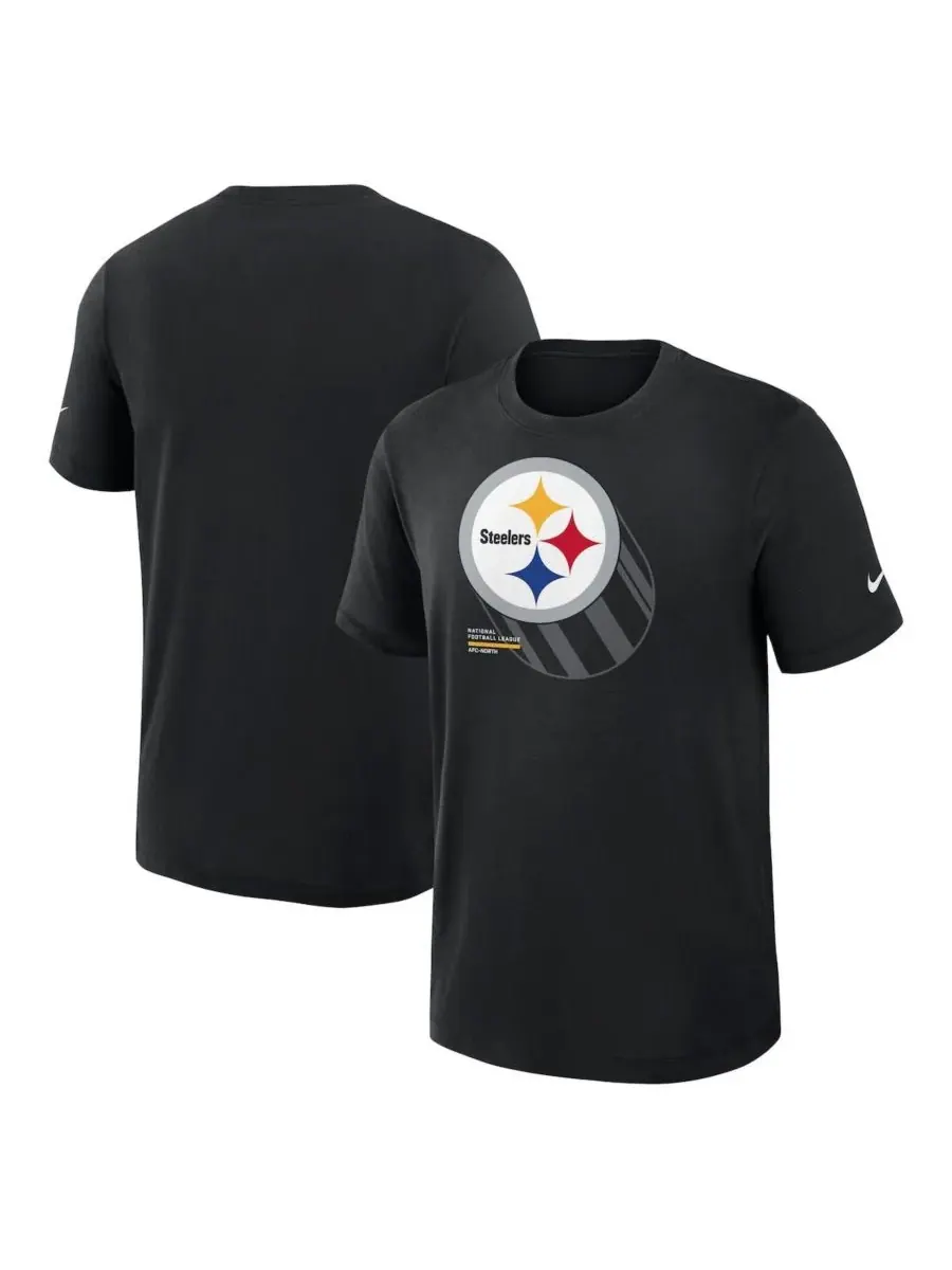 Fanatics Мужская черная футболка Nike Pittsburgh Steelers Left End Run Slub Performance — изображение 1 из 3, черный