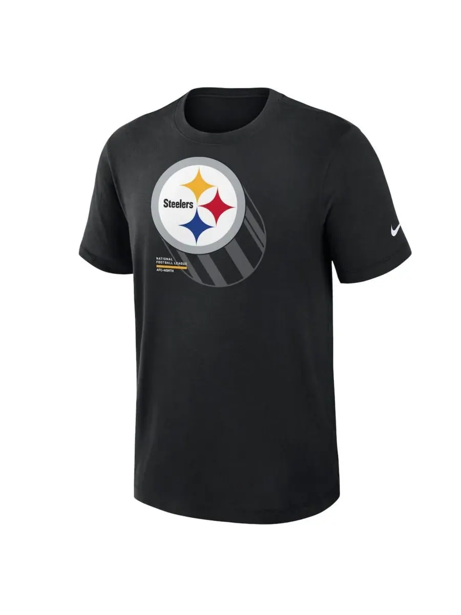 Fanatics Мужская черная футболка Nike Pittsburgh Steelers Left End Run Slub Performance — изображение 2 из 3, черный