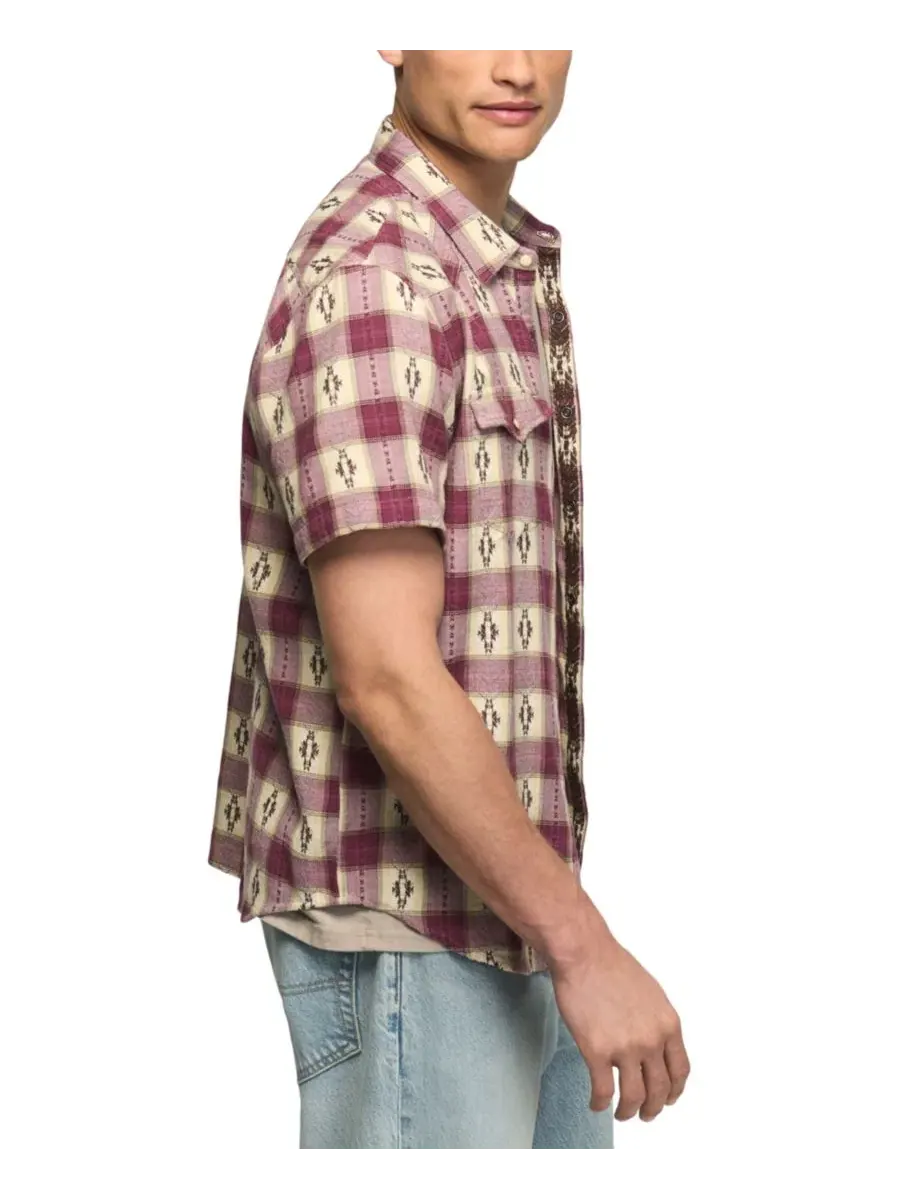 Рубашка с коротким рукавом Mesa Western Jacquard Lucky Brand, Magenta Plaid — изображение 7 из 7