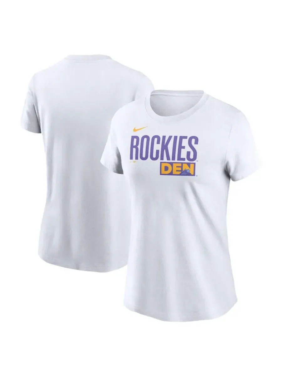 Nike Женская белая футболка Colorado Rockies 2025 City Connect Wordmark — изображение 1 из 3, белый