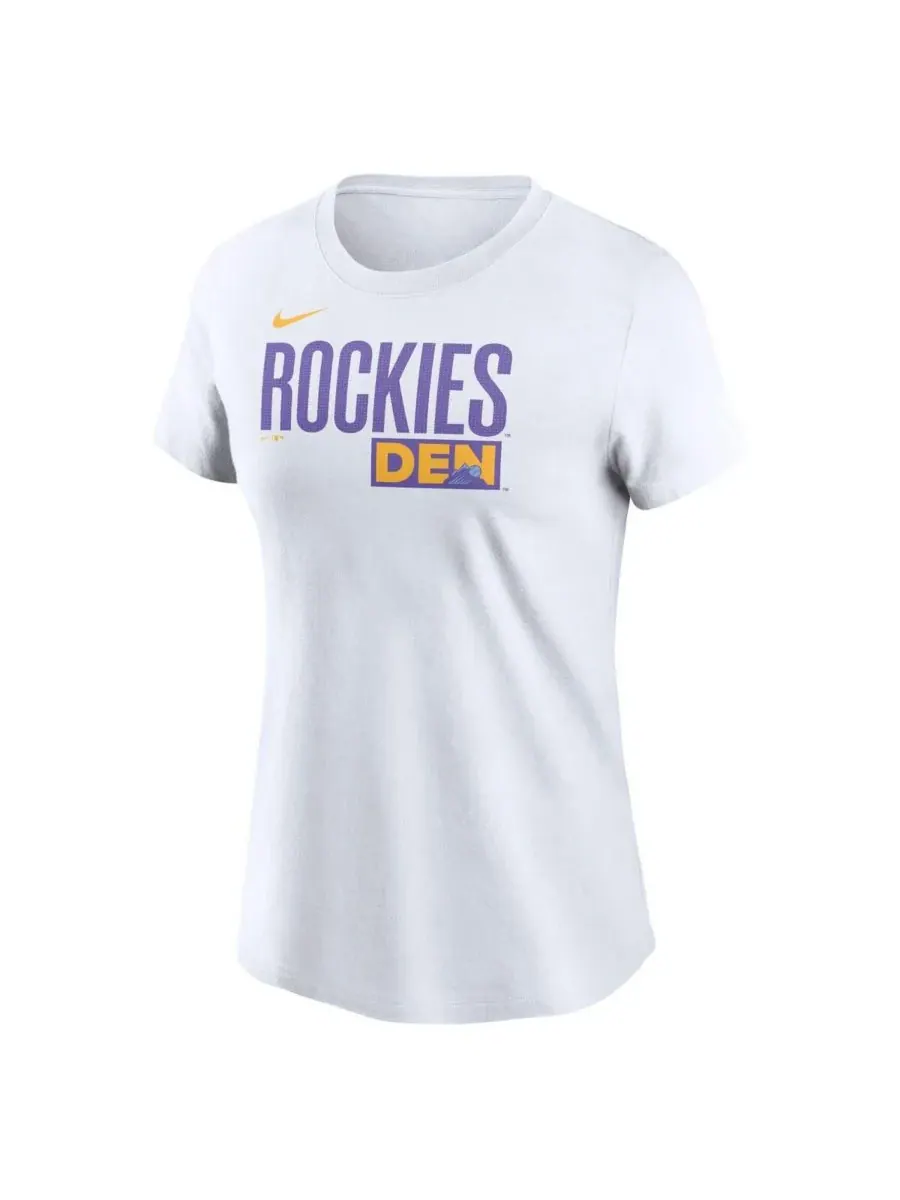 Nike Женская белая футболка Colorado Rockies 2025 City Connect Wordmark — изображение 2 из 3, белый