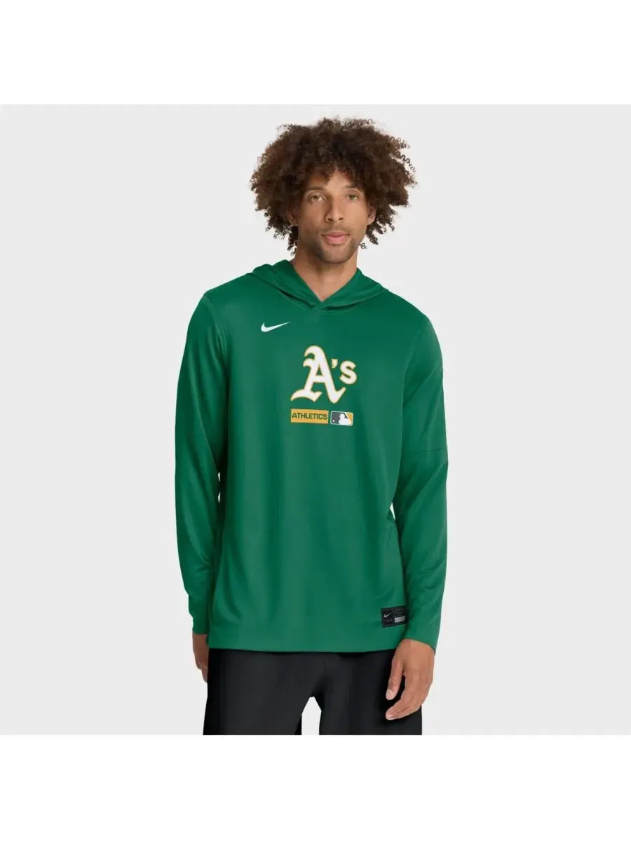 Мужская толстовка с длинными рукавами Kelly Green Athletics Authentic Collection Dri-FIT Nike — изображение 1 из 4, зеленый