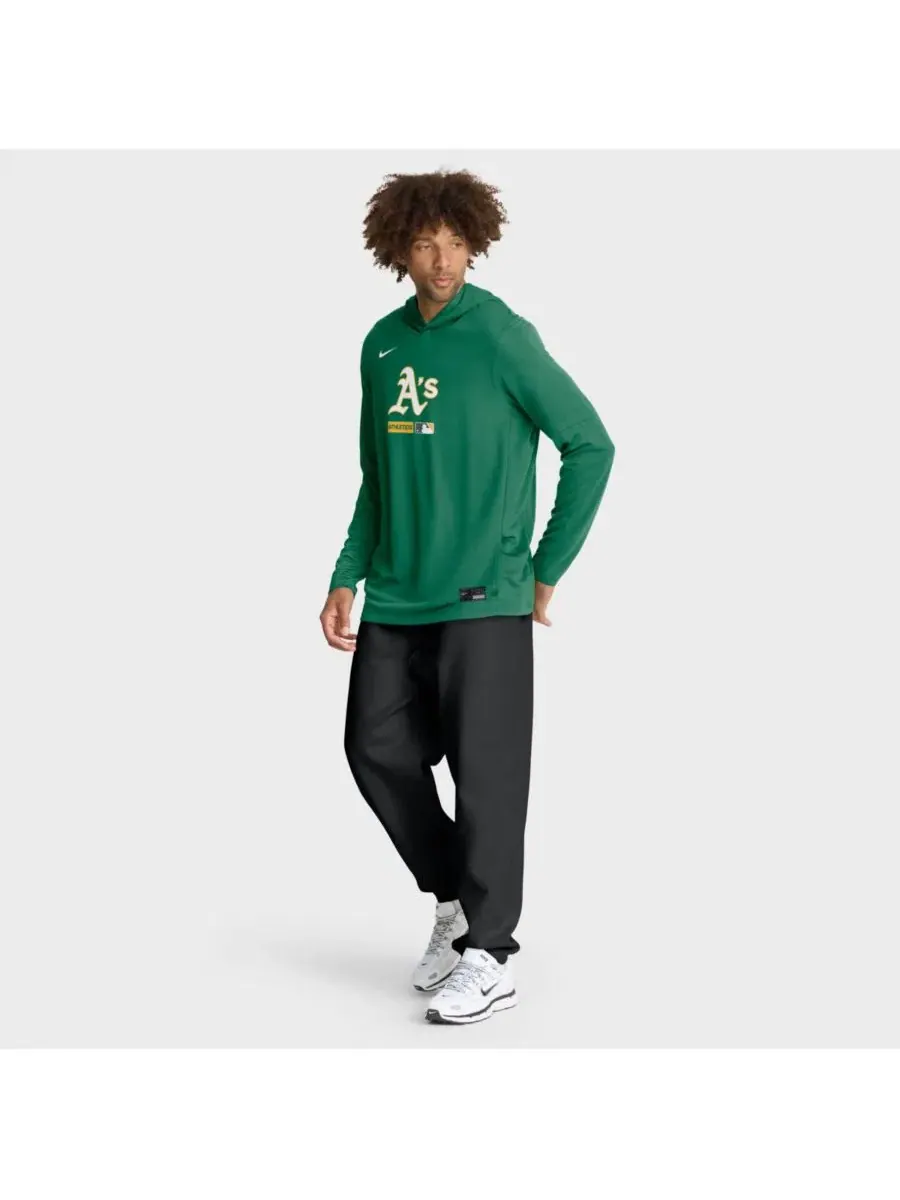 Мужская толстовка с длинными рукавами Kelly Green Athletics Authentic Collection Dri-FIT Nike — изображение 3 из 4, зеленый