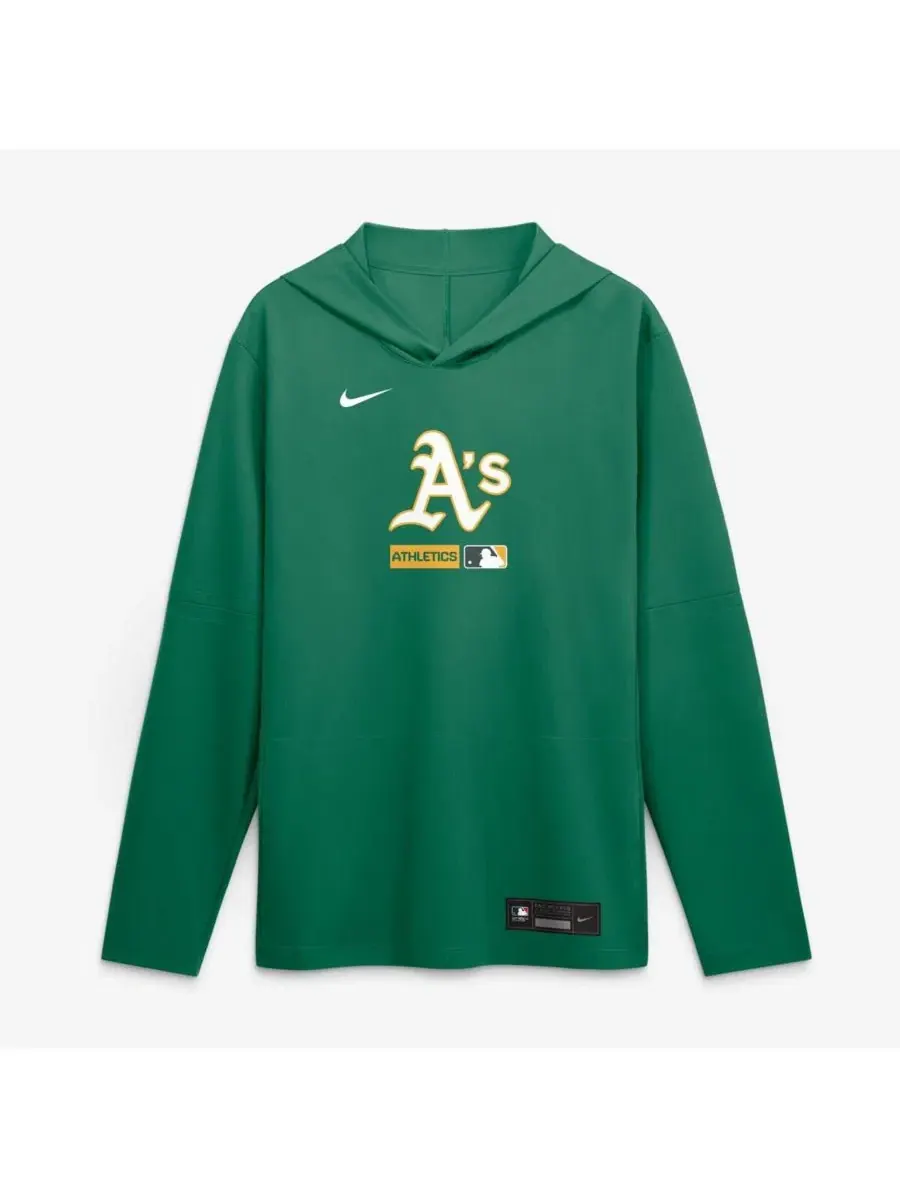 Мужская толстовка с длинными рукавами Kelly Green Athletics Authentic Collection Dri-FIT Nike — изображение 4 из 4, зеленый