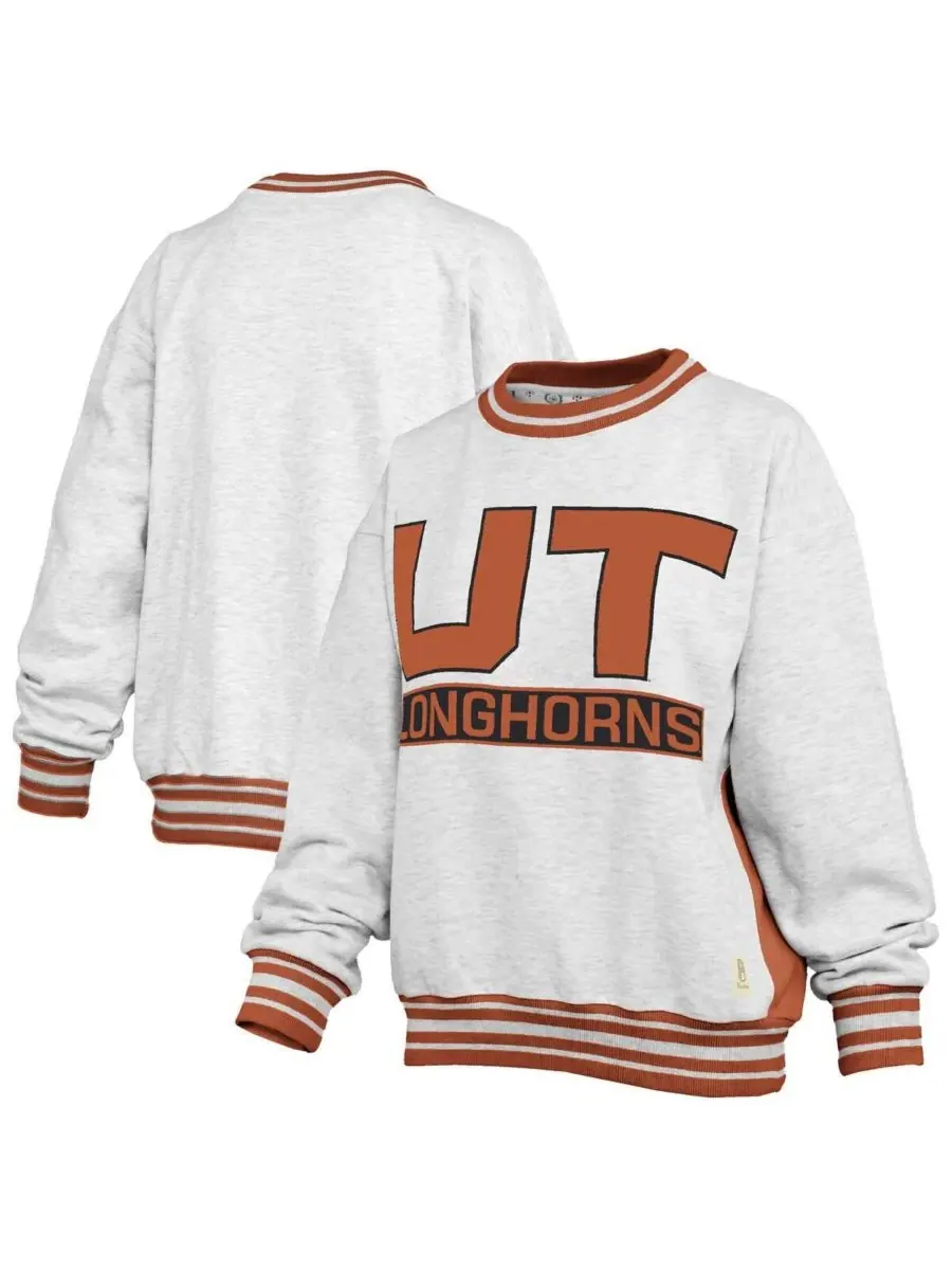 Pressbox Женская толстовка с круглым вырезом цвета меланж/оранжевый Texas Longhorns Endzone — изображение 1 из 3