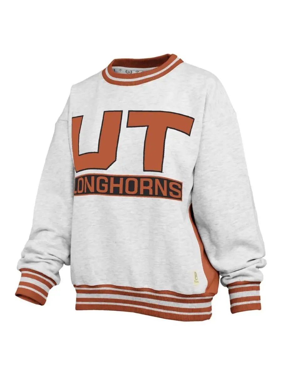 Pressbox Женская толстовка с круглым вырезом цвета меланж/оранжевый Texas Longhorns Endzone — изображение 2 из 3