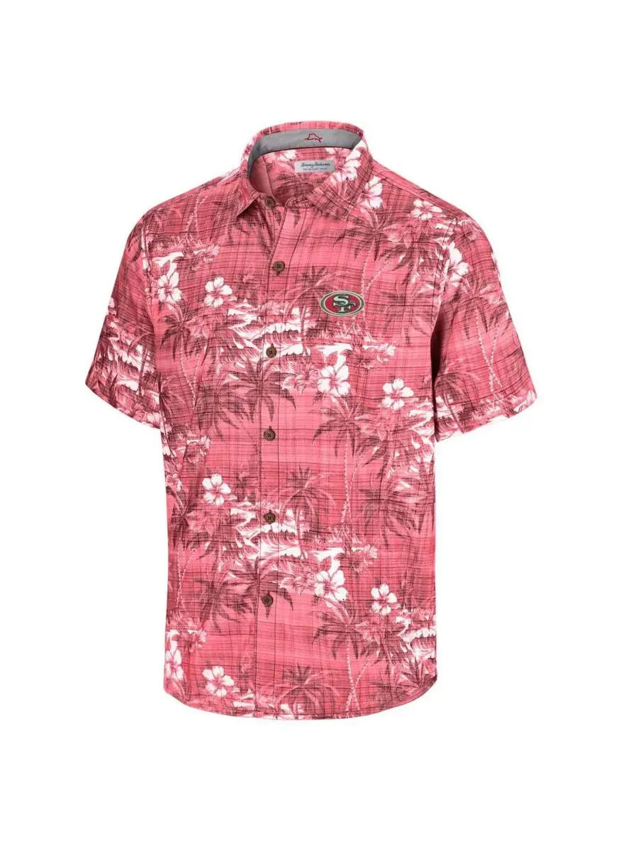 Мужская алая рубашка на пуговицах San Francisco 49ers Coconut Point Isla Palmetta Camp Tommy Bahama — изображение 3 из 3