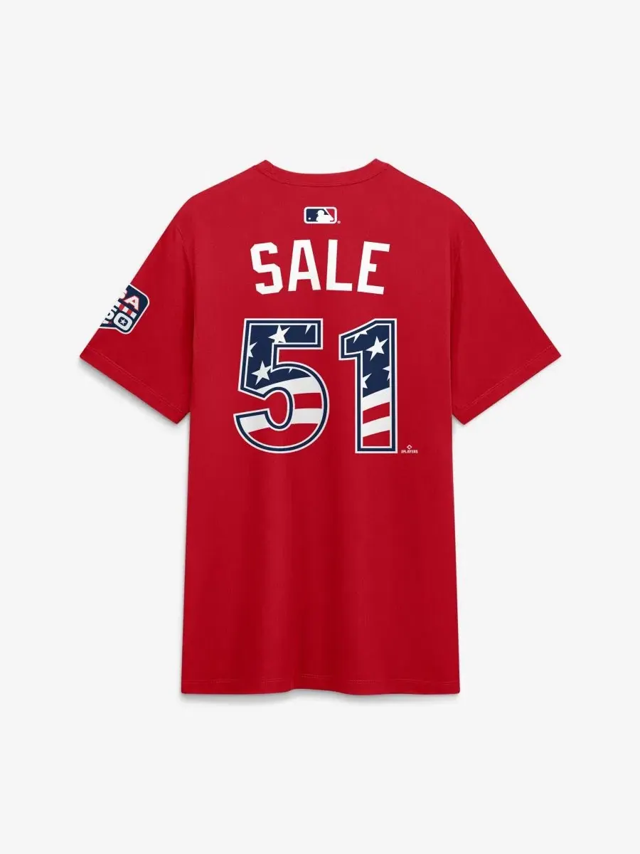 Футболка с длинным рукавом Name & Number Chris Sale Nike — изображение 3 из 3, красный
