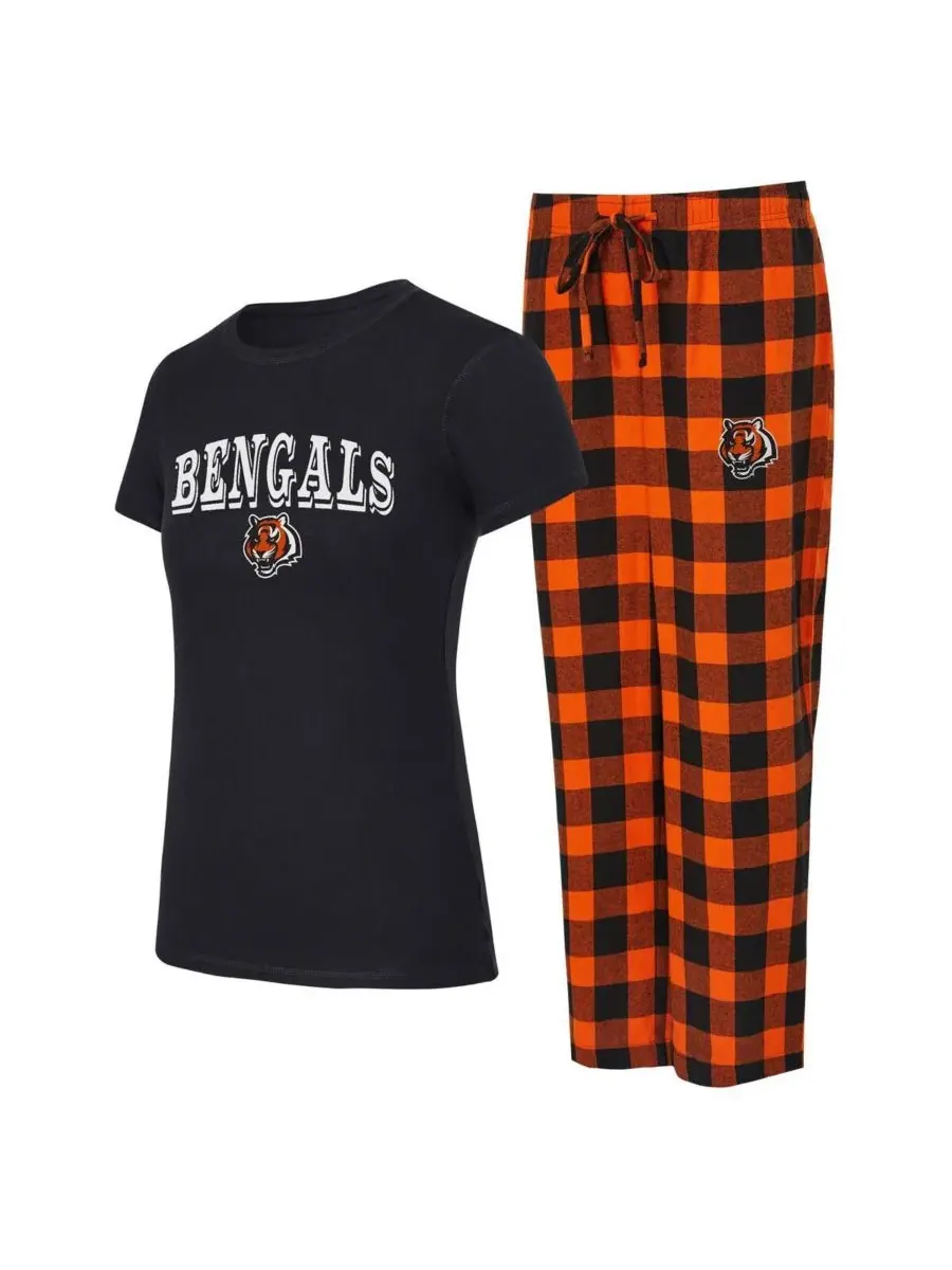 Concepts Sport Женский пижамный комплект из двух предметов: футболка и брюки Cincinnati Bengals — изображение 1 из 3