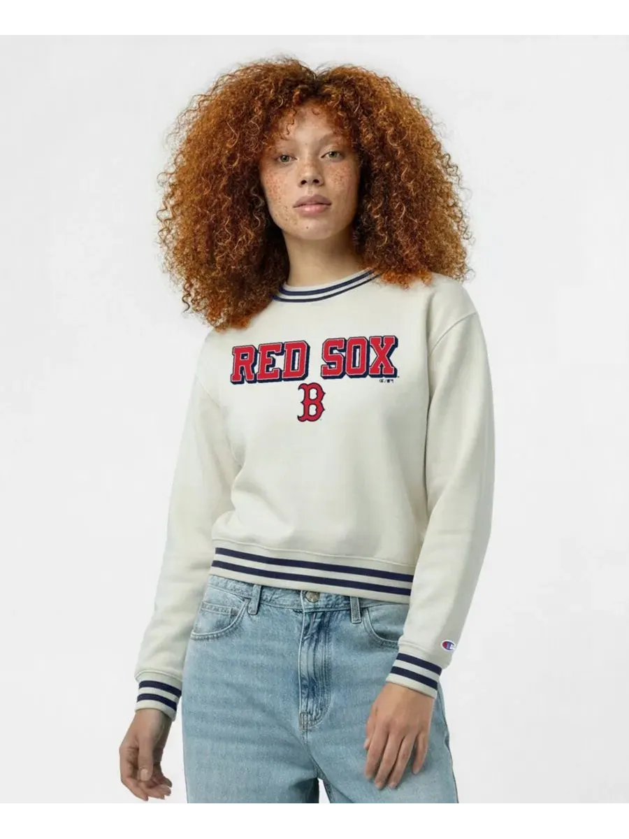 Толстовка-свитшот с флисом Boston Red Sox, модель Reverse Weave Champion — изображение 1 из 5, бежевый