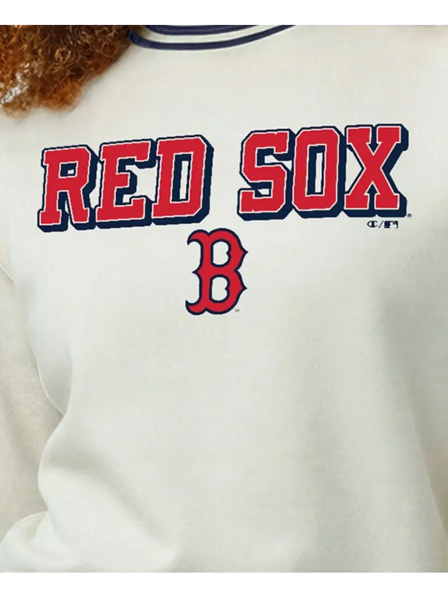 Толстовка-свитшот с флисом Boston Red Sox, модель Reverse Weave Champion — изображение 5 из 5, бежевый