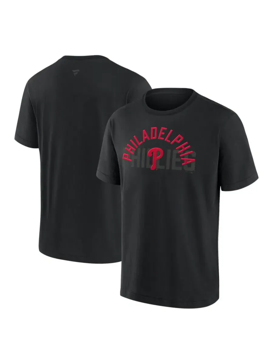 Футболка с длинным рукавом Philadelphia Phillies Black Out Heavyweight Fanatics — изображение 1 из 3, черный