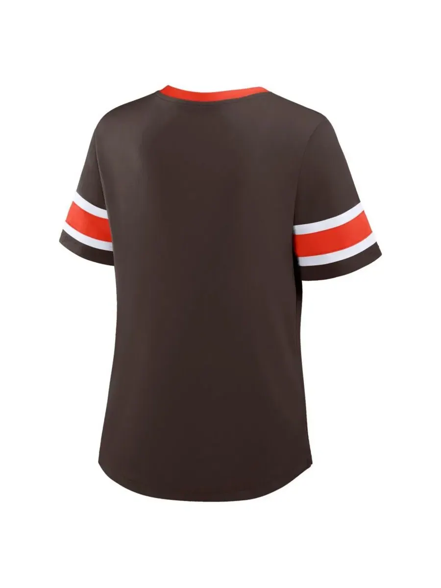 Футболка-шнуровка с принтом Cleveland Browns Redzone Draw Play Athena Fanatics — изображение 3 из 3, коричневый