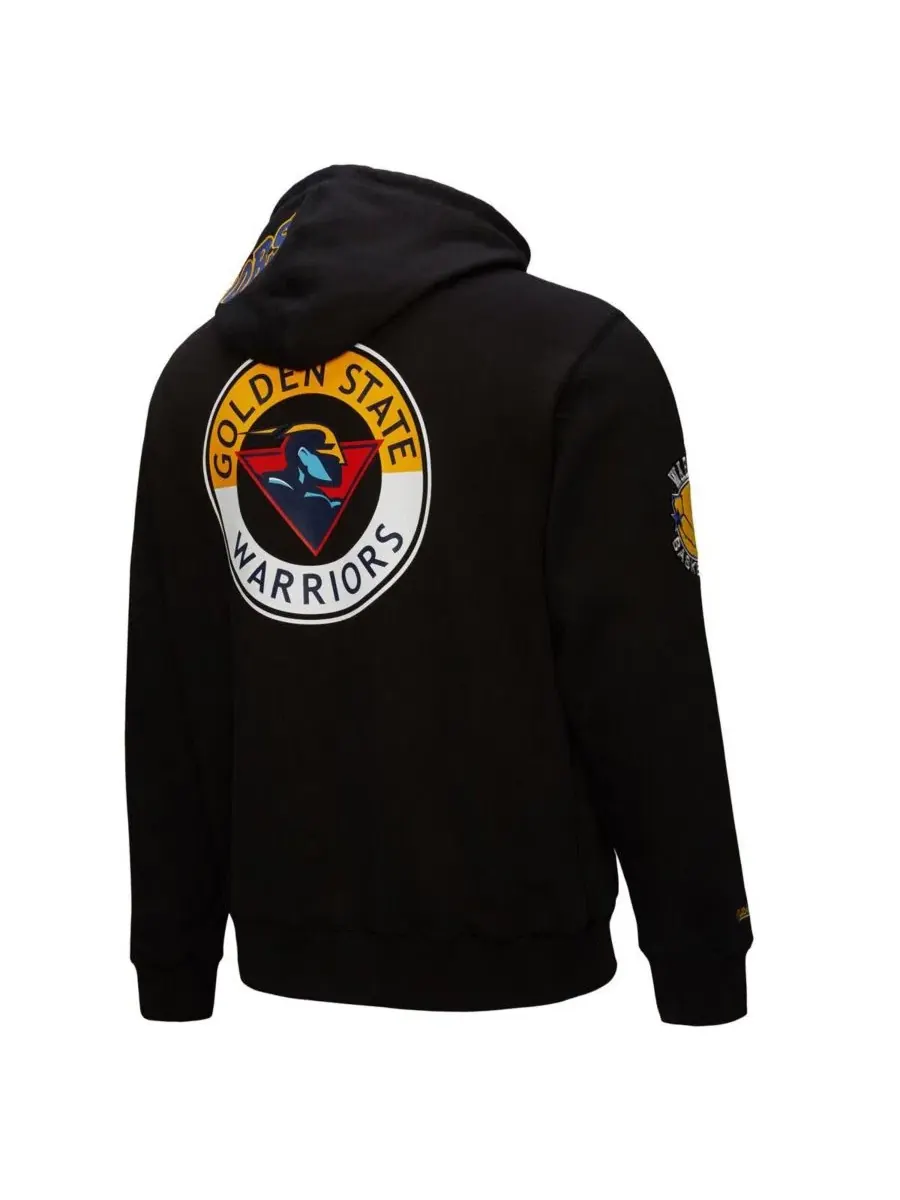 Худи с капюшоном Golden State Warriors Hardwood Classics Blackout Collection Mitchell & Ness — изображение 3 из 5, черный