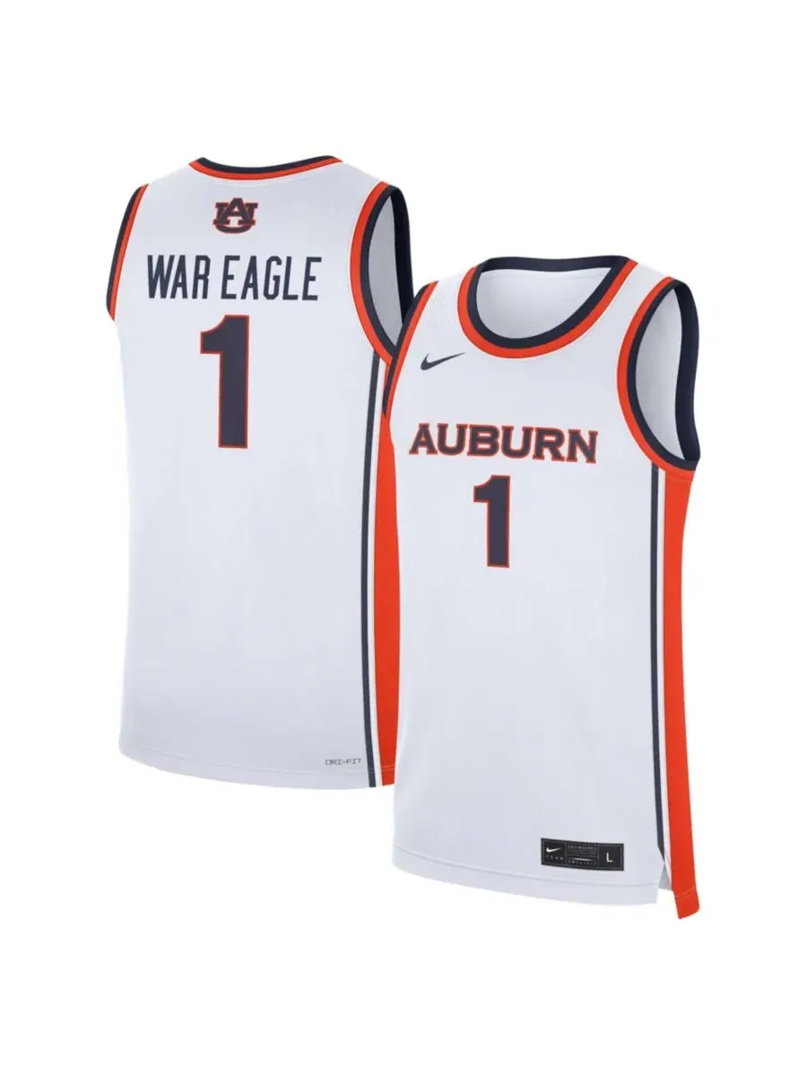 Мужская баскетбольная джерси Nike Auburn Tigers с принтом — изображение 1 из 3, белый