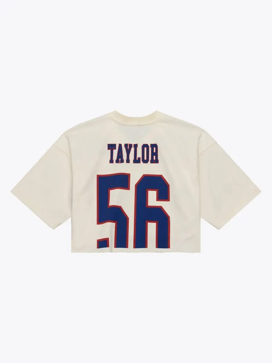 Женская укороченная футболка с принтом Lawrence Taylor New York Giants Mitchell & Ness — изображение 5 из 5, бежевый