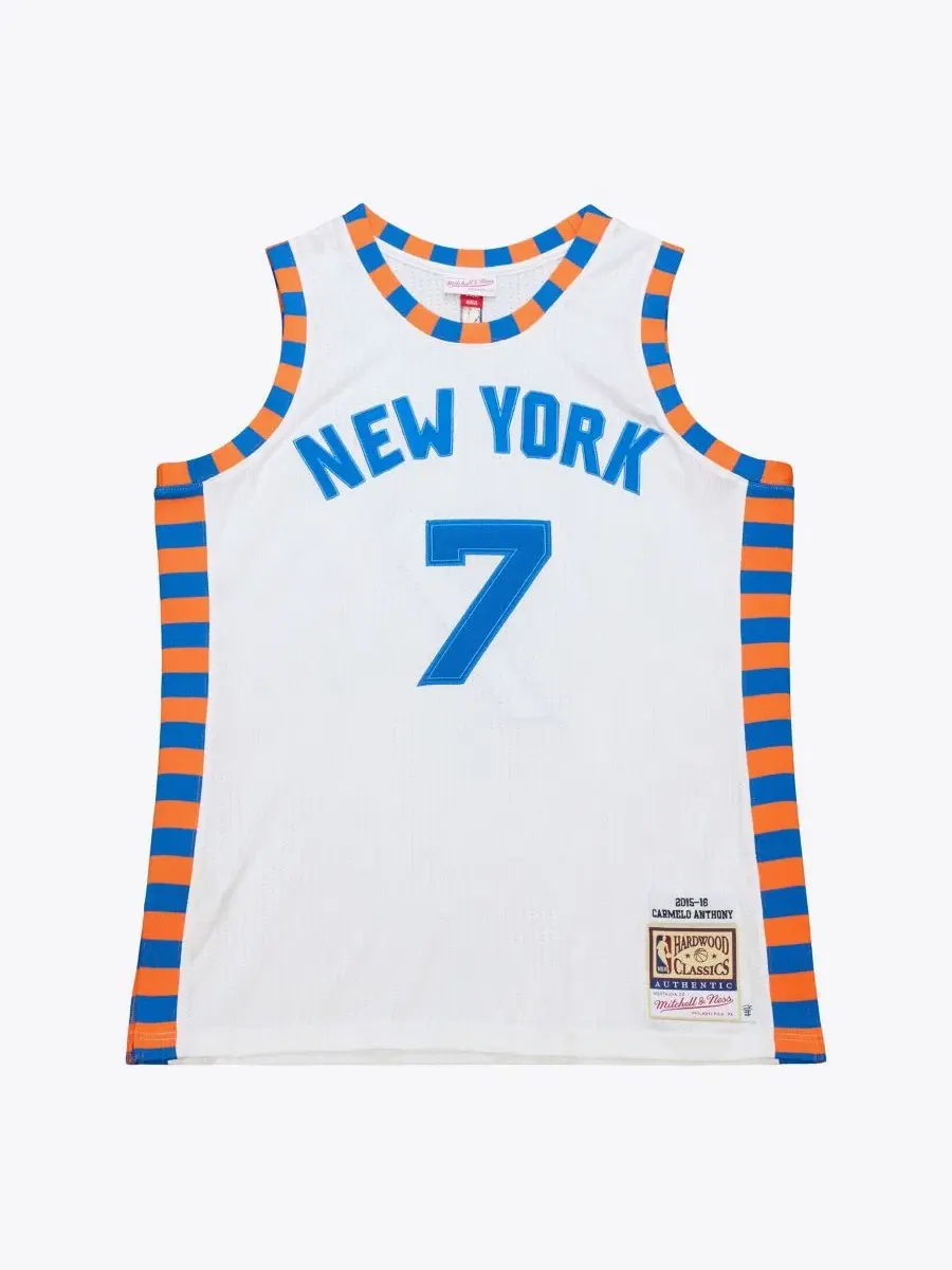 Мужская баскетбольная джерси Carmelo Anthony New York Knicks 2015-16 Hardwood Classics Authentic — изображение 1 из 5, белый