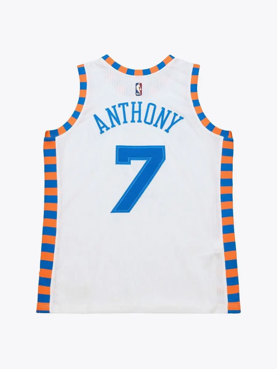 Мужская баскетбольная джерси Carmelo Anthony New York Knicks 2015-16 Hardwood Classics Authentic — изображение 2 из 5, белый