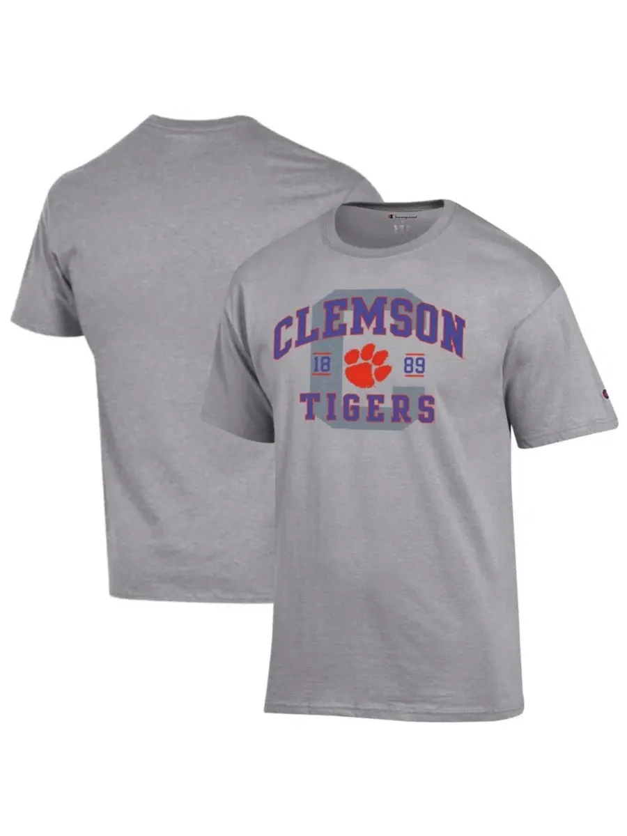 Футболка с коротким рукавом Clemson Tigers Varsity Champion — изображение 1 из 3, серый