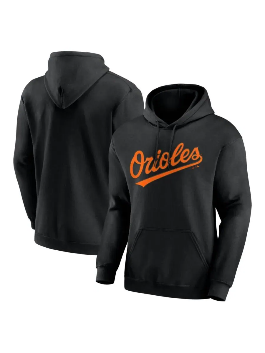 Худи с принтом Baltimore Orioles Wordmark Logo Athletic — черный