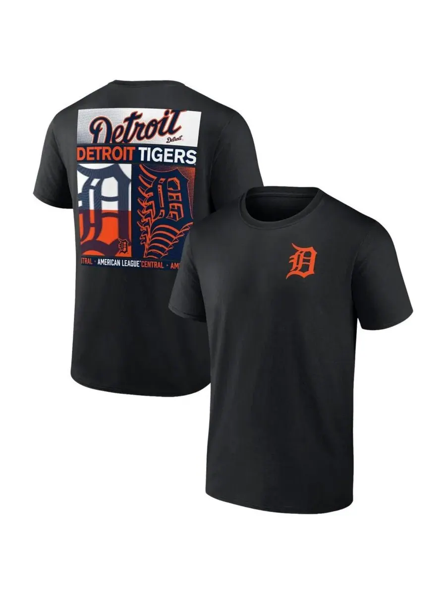 Футболка с графическим принтом Detroit Tigers Big & Tall Two-Sided Graphic Fanatics — изображение 1 из 3, черный