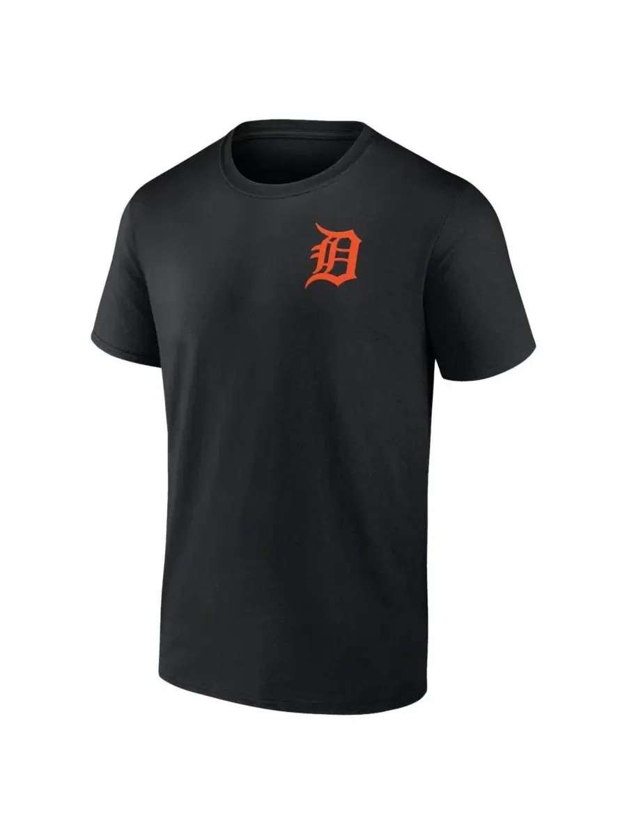 Футболка с графическим принтом Detroit Tigers Big & Tall Two-Sided Graphic Fanatics — изображение 2 из 3, черный