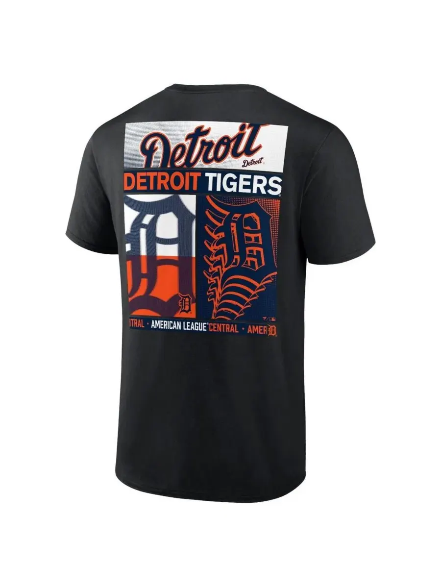 Футболка с графическим принтом Detroit Tigers Big & Tall Two-Sided Graphic Fanatics — изображение 3 из 3, черный