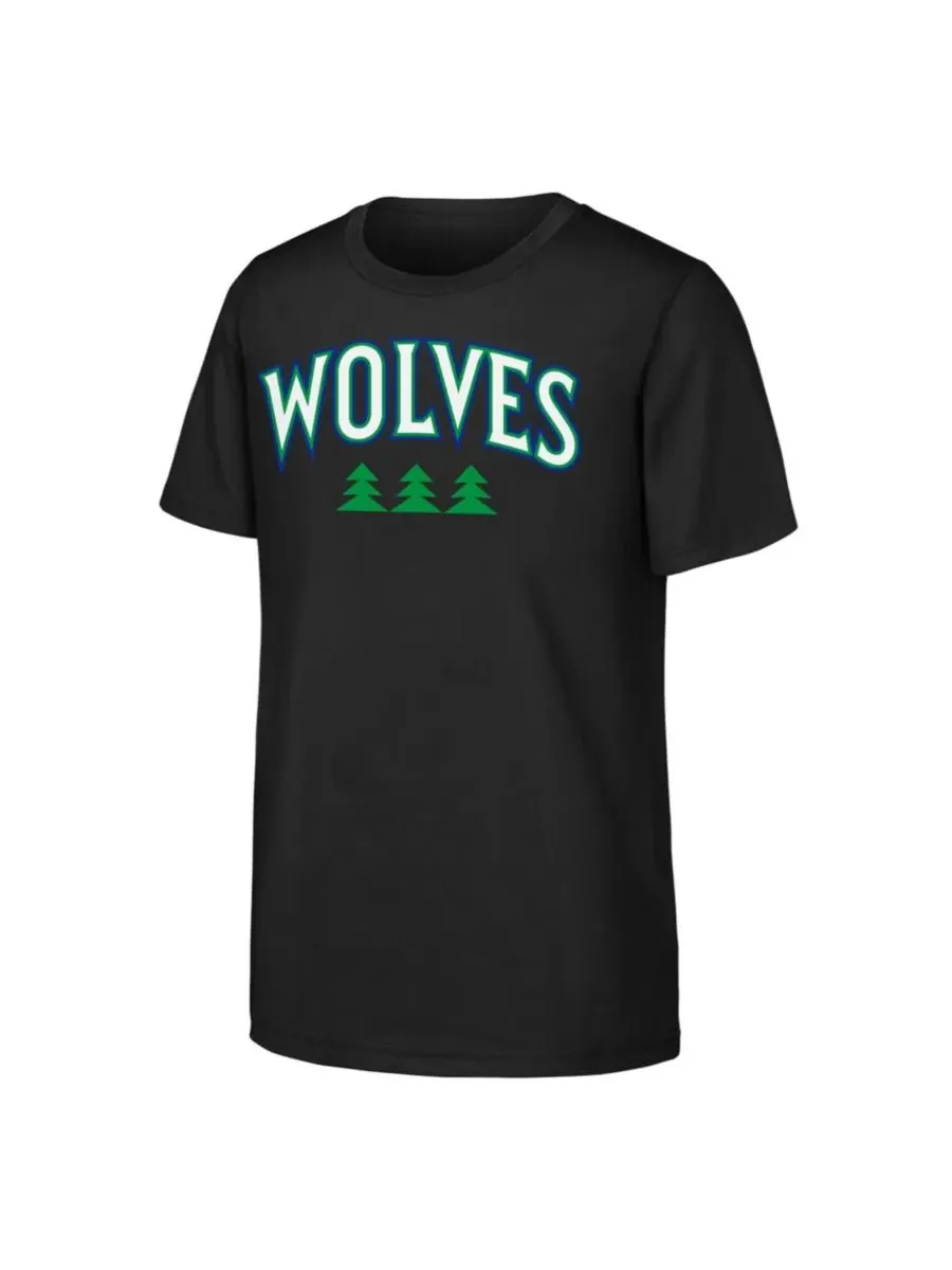 Футболка с принтом Minnesota Timberwolves Wordmark Outerstuff — изображение 1 из 1, черный