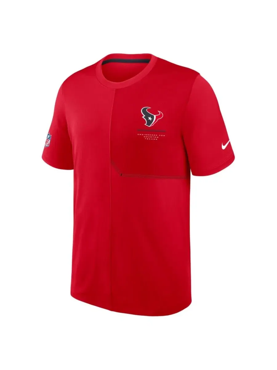 Футболка с длинным рукавом Houston Texans Sideline UV Dri-FIT Coaches Nike — изображение 2 из 3, красный
