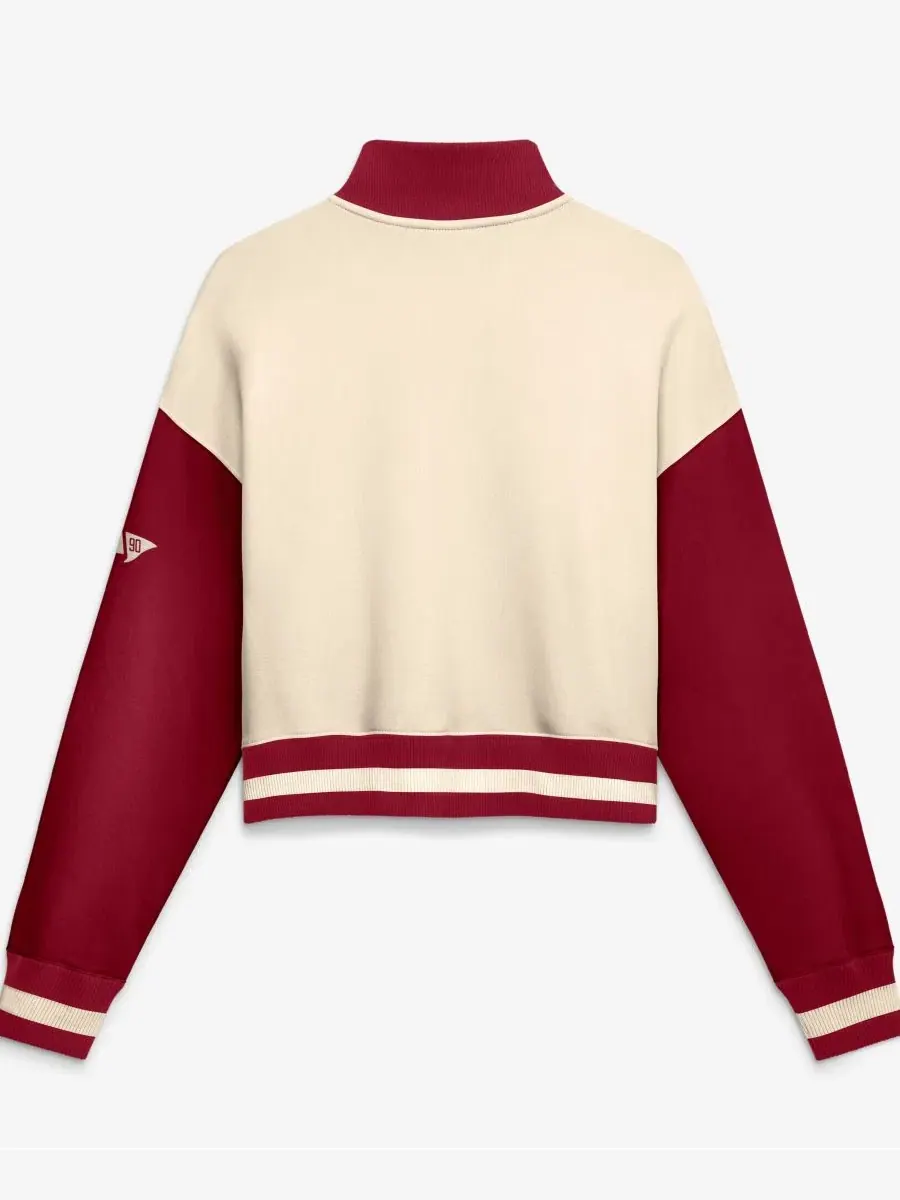 Женский свитшот Oversized с четверть-молнией и воротником-стойкой Oklahoma Sooners Nike — изображение 2 из 2, красный