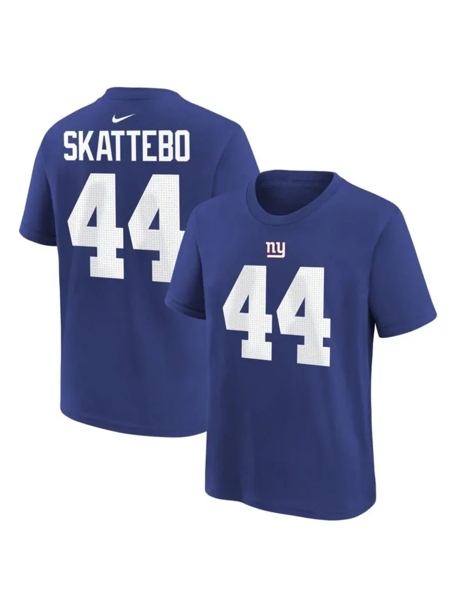 Футболка с длинным рукавом Cam Skattebo New York Giants Nike — изображение 1 из 3, королевский