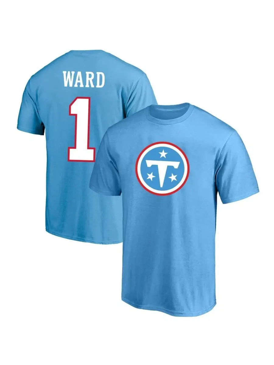 Футболка с именем и номером Cameron Ward Light Blue Tennessee Titans Big & Tall Fanatics — изображение 1 из 3, светлый синий