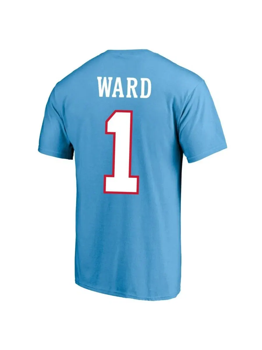 Футболка с именем и номером Cameron Ward Light Blue Tennessee Titans Big & Tall Fanatics — изображение 3 из 3, светлый синий
