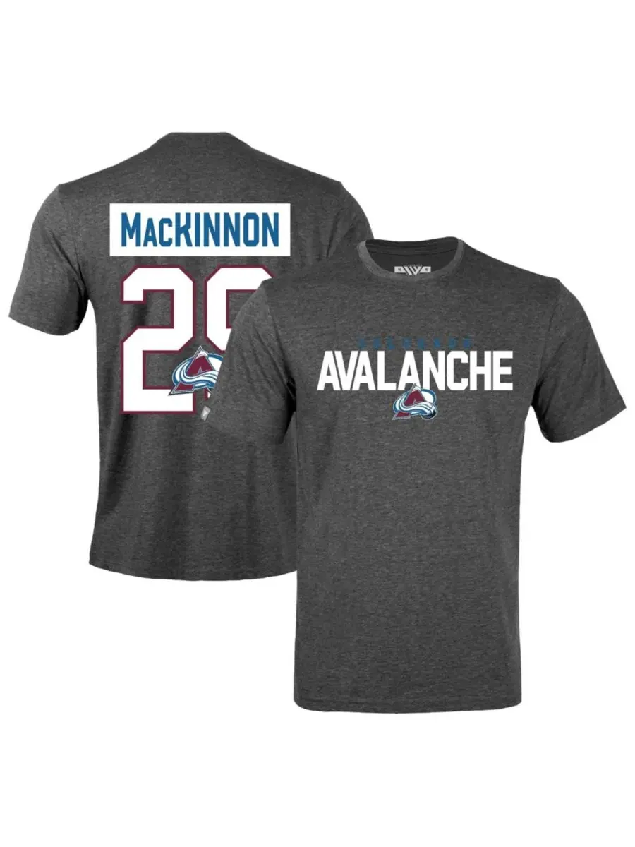Футболка с принтом Nathan MacKinnon LevelWear — изображение 1 из 3, серый