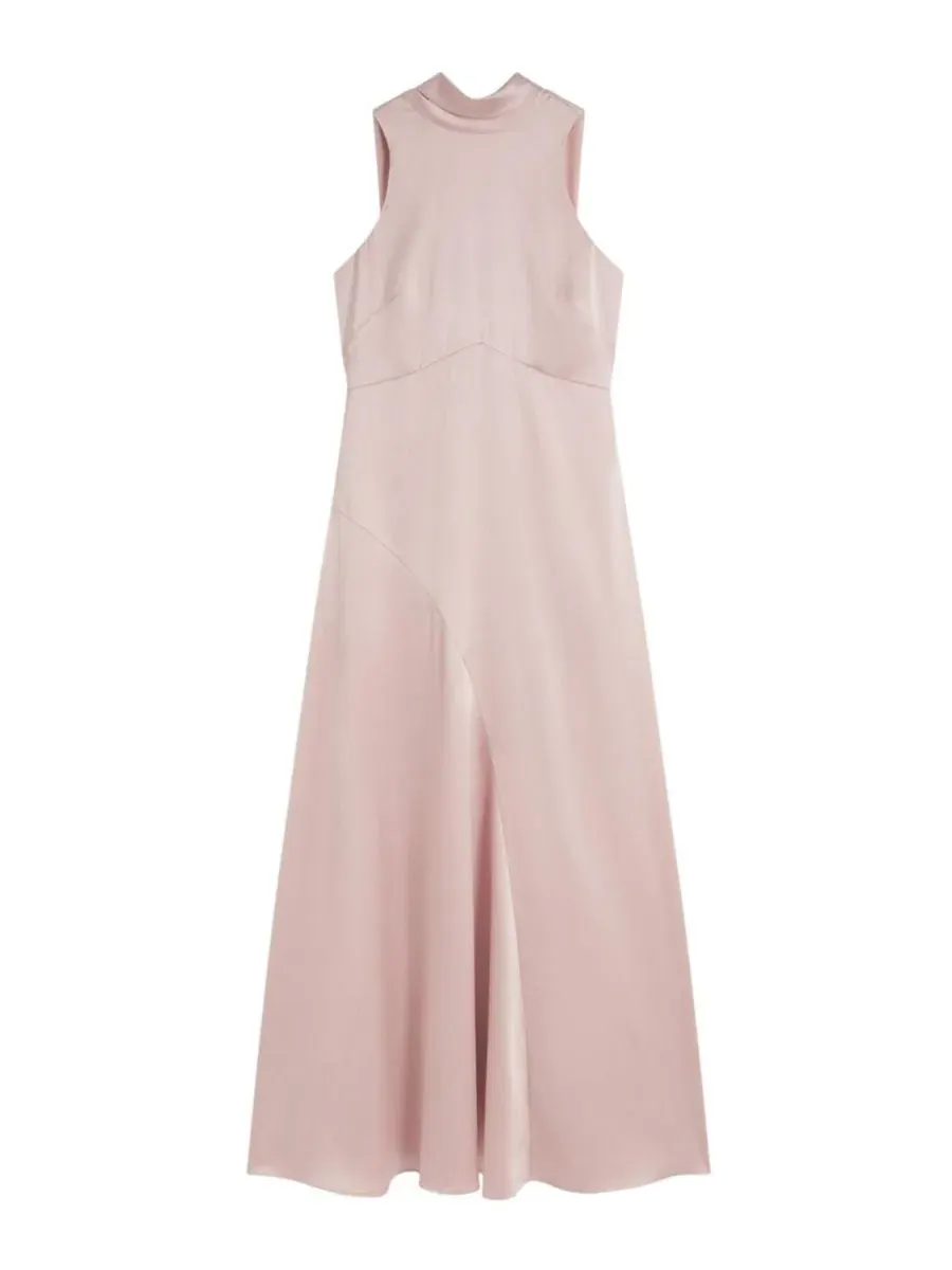 Платье-макси из атласа с галстуком Marilyn Satin Hobbs London, Blushpink — изображение 4 из 6