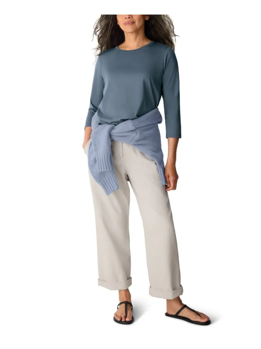 Футболка женская с круглым вырезом и рукавом 3/4 Eileen Fisher, Celadon Spring — изображение 2 из 16