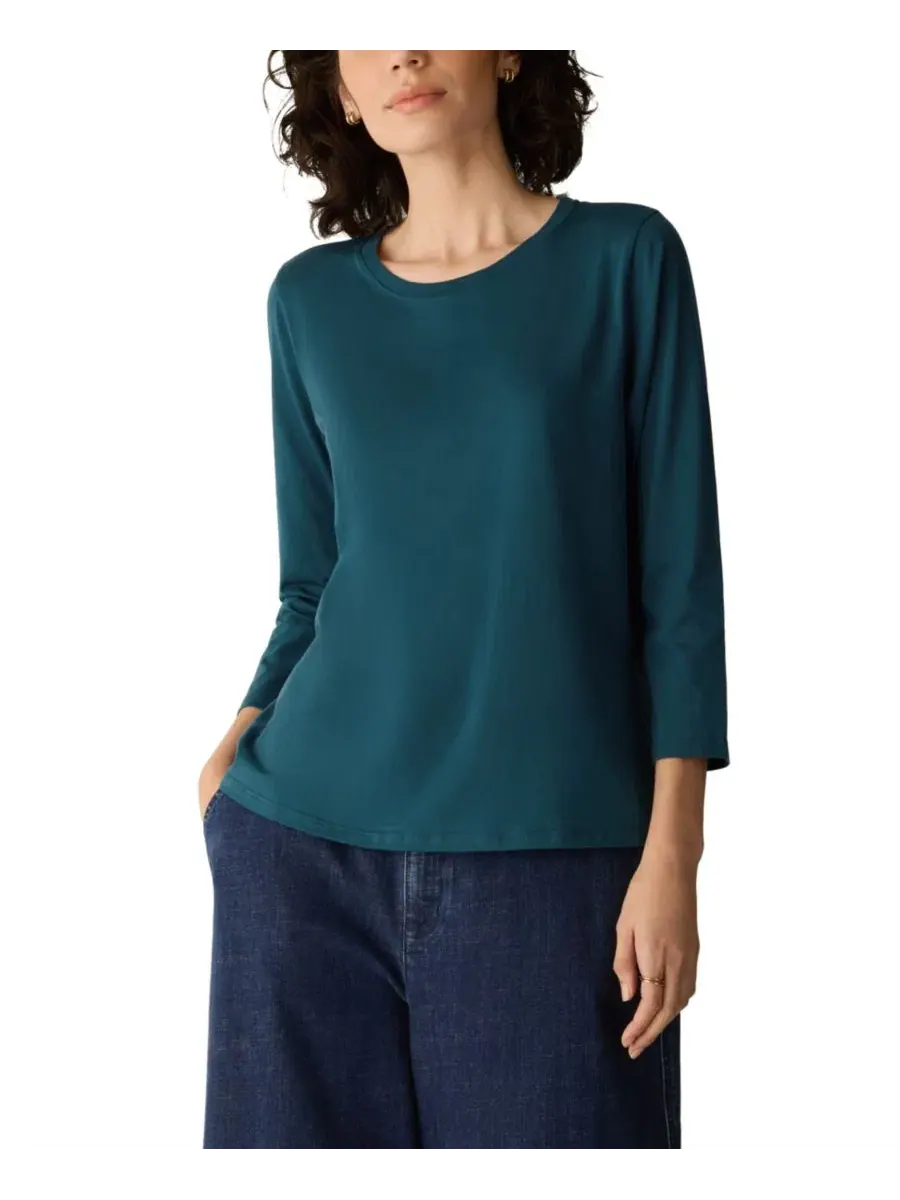 Футболка женская с круглым вырезом и рукавом 3/4 Eileen Fisher, Celadon Spring — изображение 13 из 16