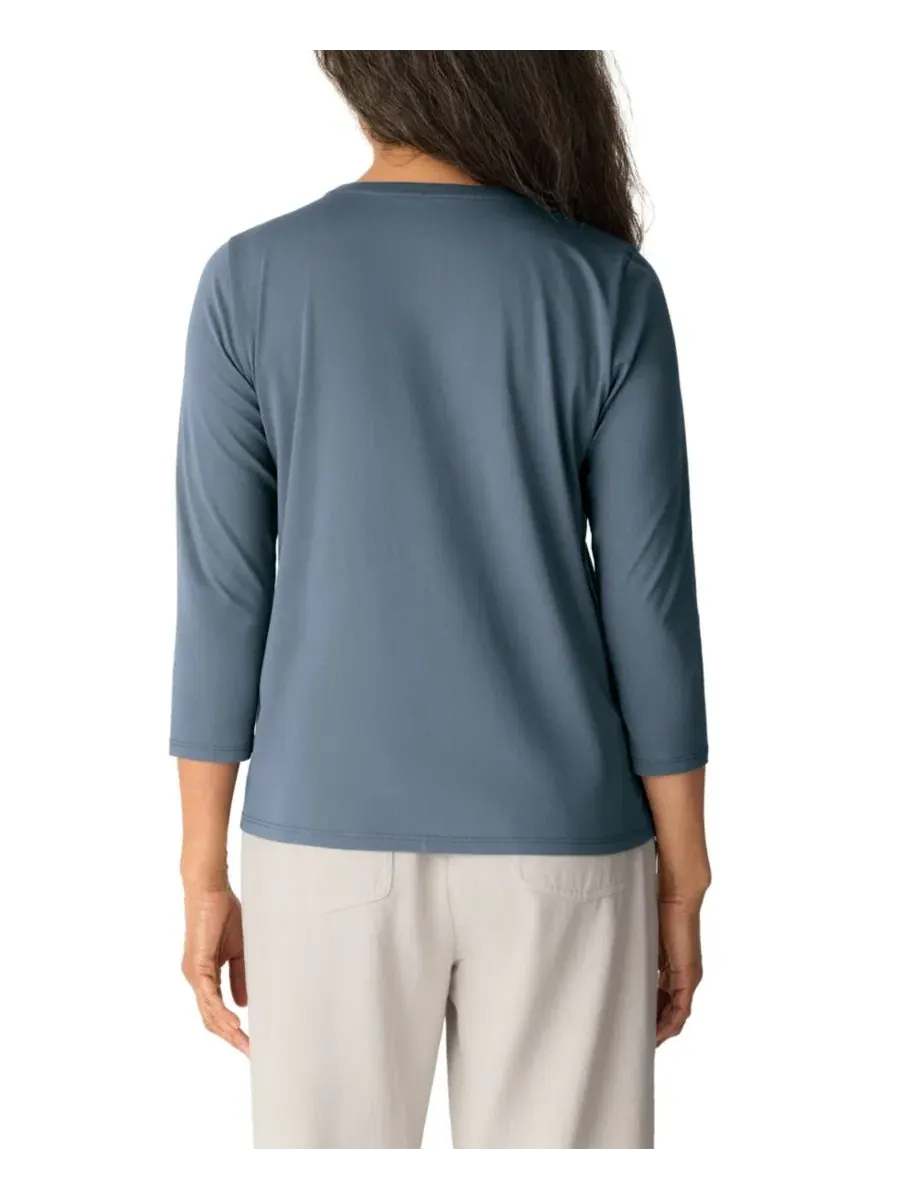 Футболка женская с круглым вырезом и рукавом 3/4 Eileen Fisher, Celadon Spring — изображение 4 из 16