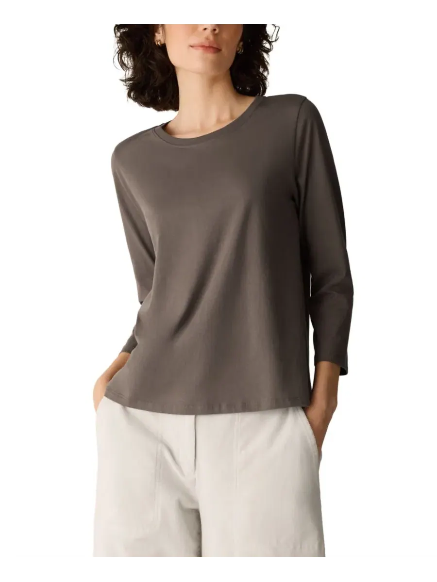 Футболка женская с круглым вырезом и рукавом 3/4 Eileen Fisher, Celadon Spring — изображение 6 из 16
