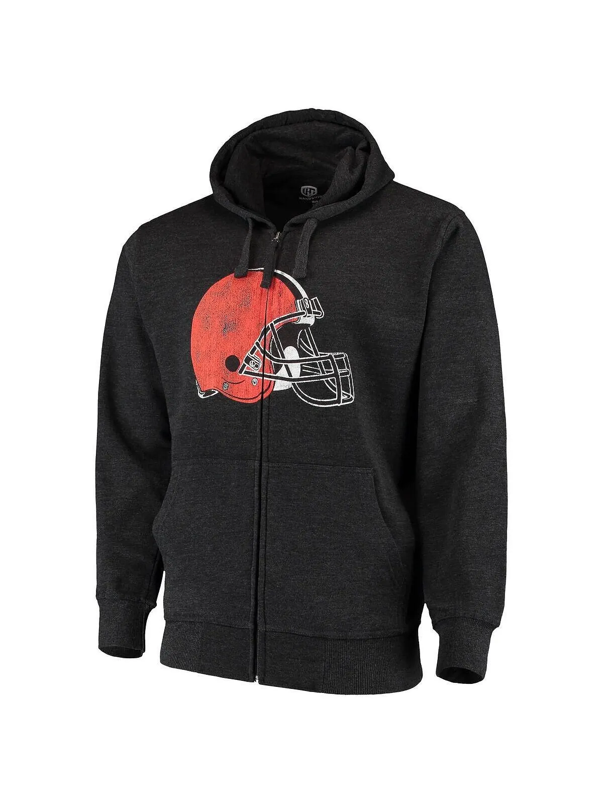 Мужская темно-серая толстовка с капюшоном cleveland browns primary logo с молнией во всю длину — изображение 2 из 3