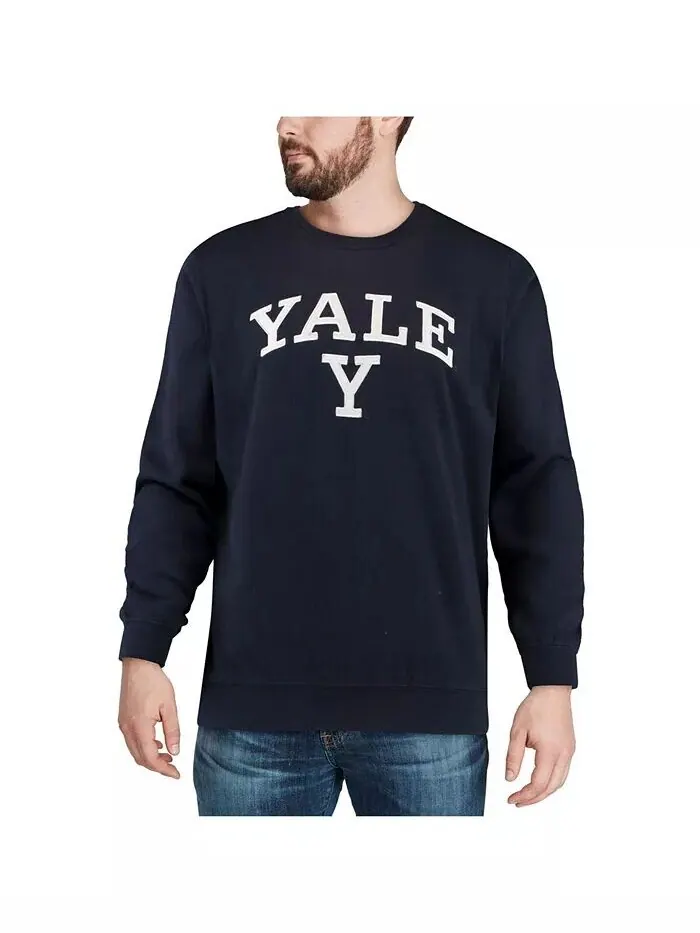 Мужская темно-синяя толстовка Yale Bulldogs Arch Logo с круглым вырезом Colosseum — изображение 5 из 5