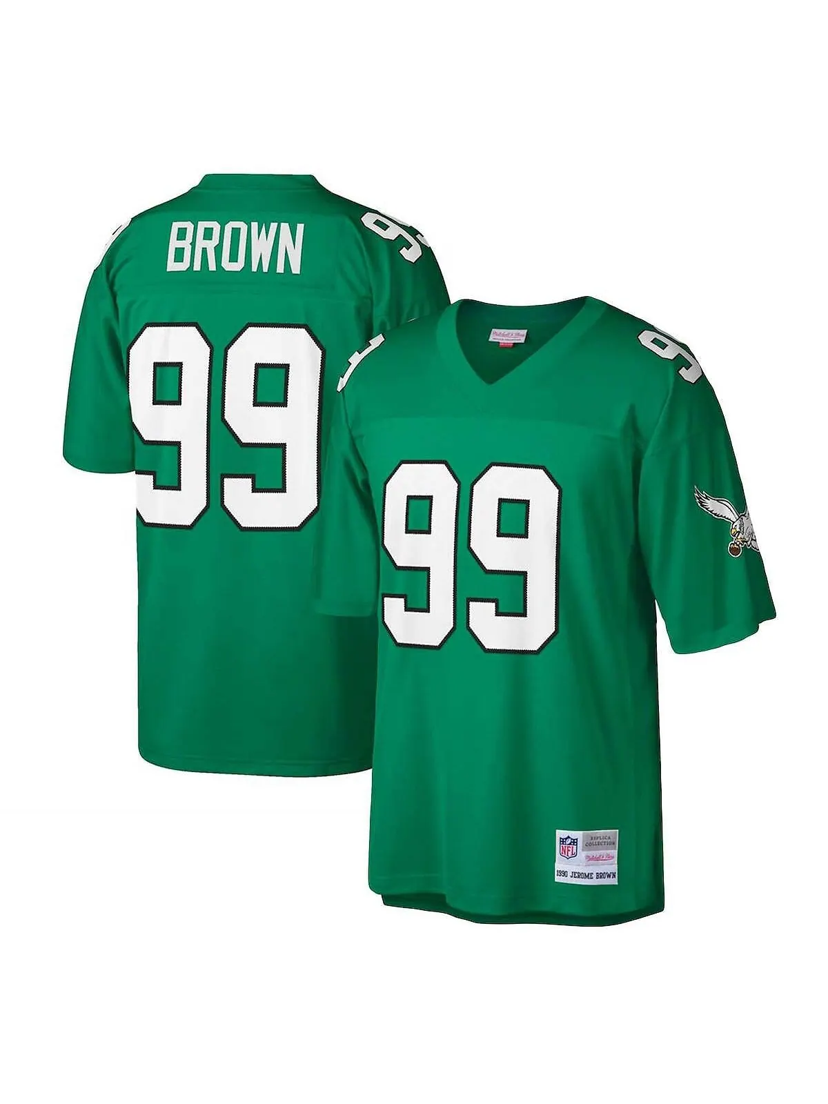 Мужская футболка jerome brown kelly green philadelphia eagles big and tall 1990 года, копия джерси — изображение 1 из 3