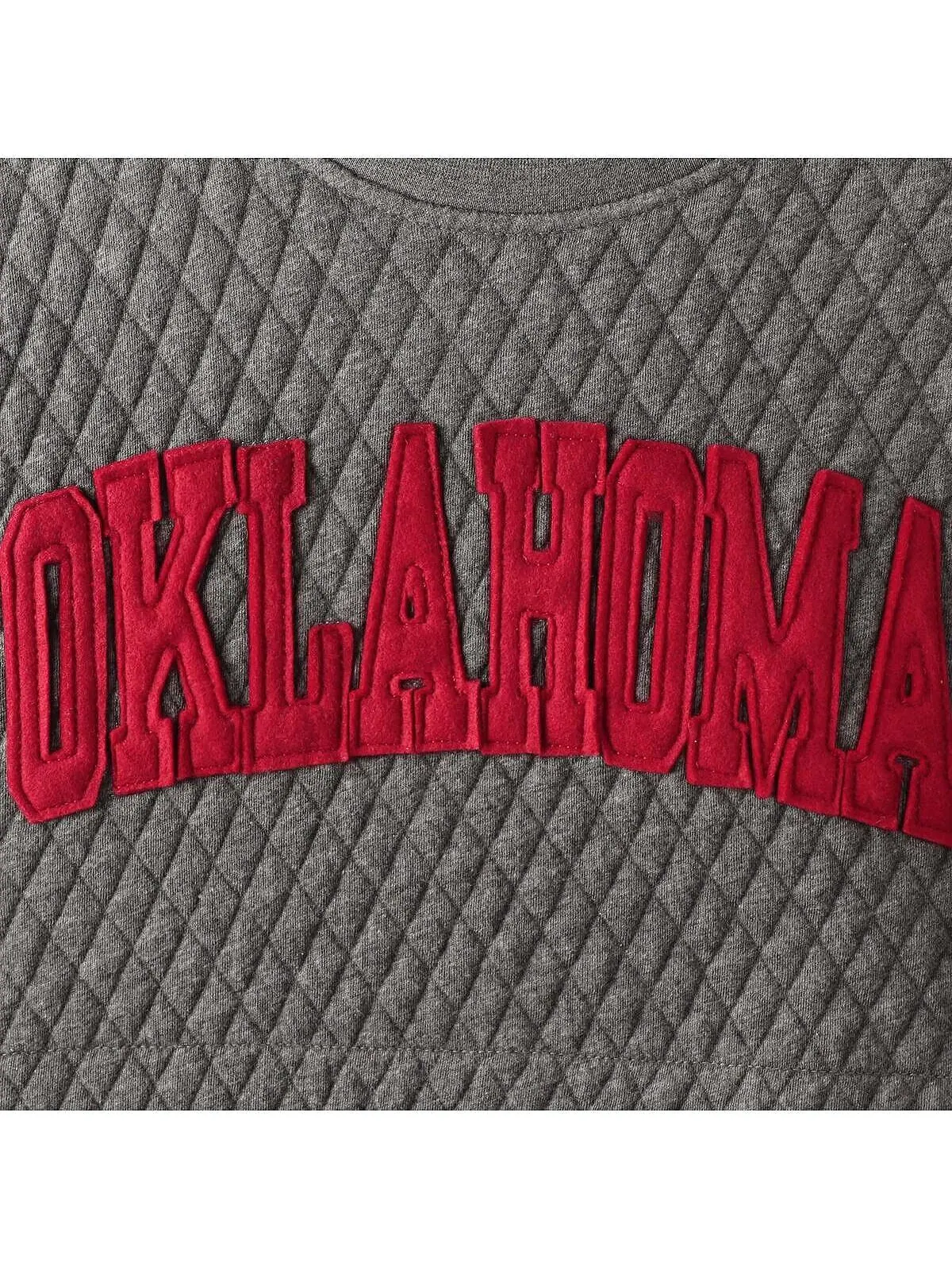 Женский стеганый пуловер с принтом Heather Charcoal Oklahoma Early Moose Pressbox — изображение 2 из 4, темно-серый