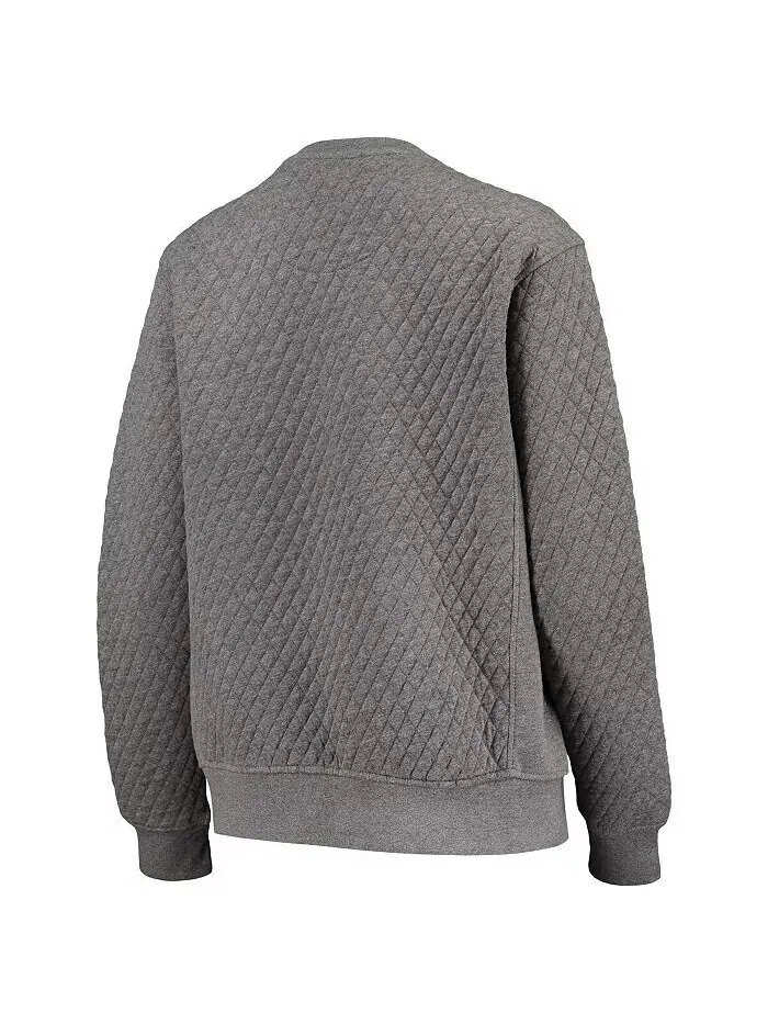 Женский стеганый пуловер с принтом Heather Charcoal Oklahoma Early Moose Pressbox — изображение 3 из 4