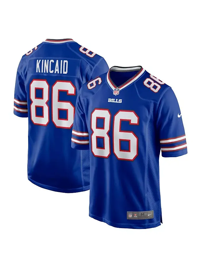 Мужская игровая футболка Dalton Kincaid Royal Buffalo Bills, выбор в первом раунде драфта NFL 2023 — изображение 1 из 3